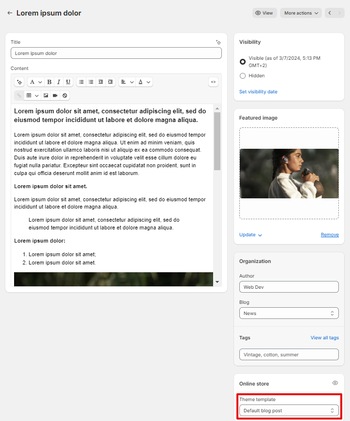 article editor